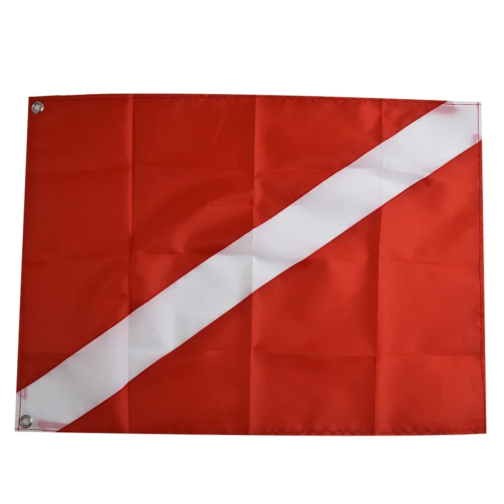 1PC Scuba Dive Boat Flag Scuba Diving Sign Durable Marker Lightweight Red And White Swimming Flags Accessories