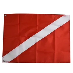 1PC Scuba Dive Boat Flag Scuba Diving Sign Durable Marker Lightweight Red And White Swimming Flags Accessories
