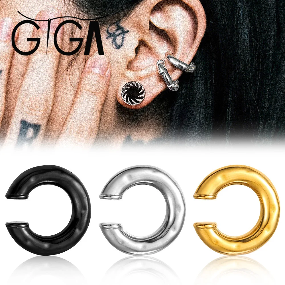 

Giga 1Pcs Exaggerated c-Shaped Non-Piercing Nose Ring Fake Piercing Non-Piercing Ear Bone Clips For Men Women Ear Cuff Earrings