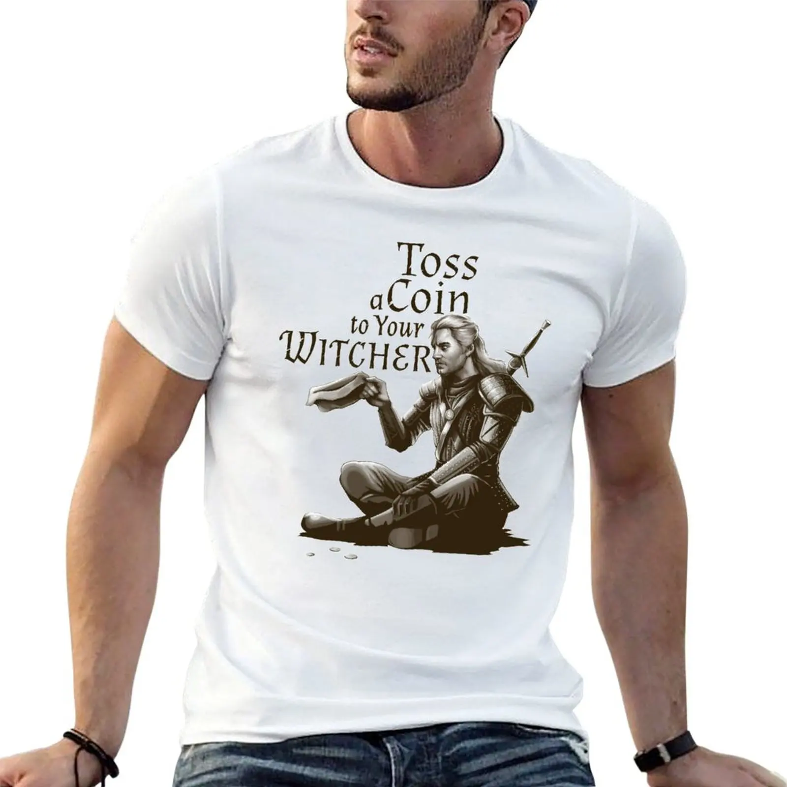 

- Hunt shirt t Your Funny To A Toss Tshirt Wild Geralt essential Witcher - Tshirt Sticker T-Shirt Coin