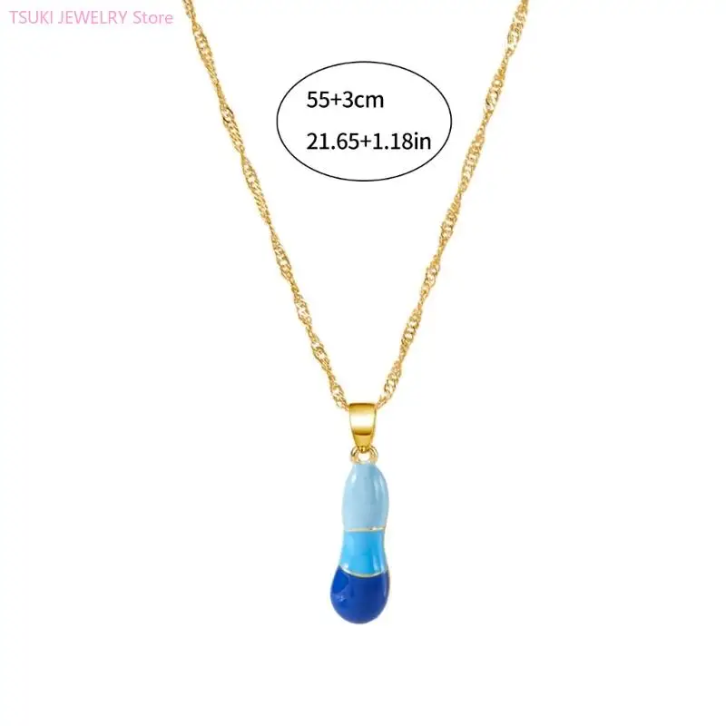 62KE حرف نابض بالحياة قلادة مصنوعة من خليط معدني ملابس الحفلات سلسلة الترقوة الأساسية الحساسة هدية لأعياد ميلاد الأصدقاء #6