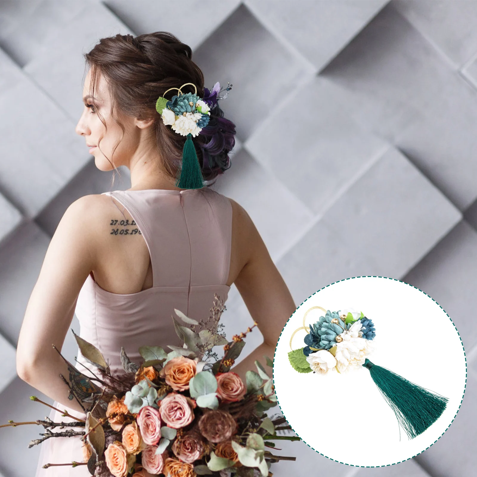 

Japanese Silk Flower Hair Clip Wedding Party Cosplay Photography Banquet Accessories Women Girls Costume Hair Decoration
