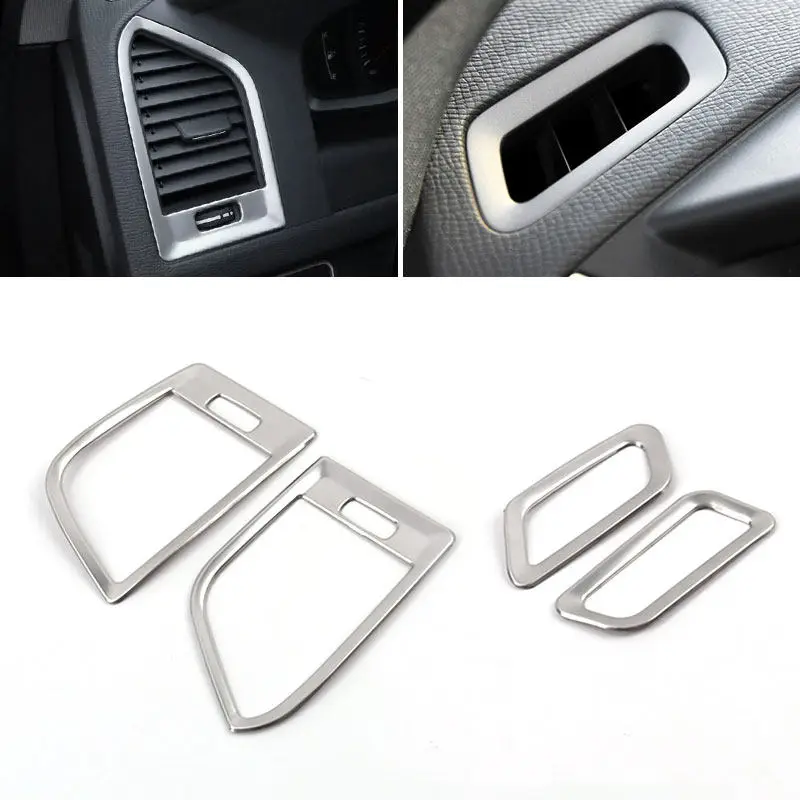 LHD For Volvo XC60 2009 2010 2011- 2017 Stainless Steel Car Dashboard Panel Side Air Condition Outlet Vent Cover Protective Trim