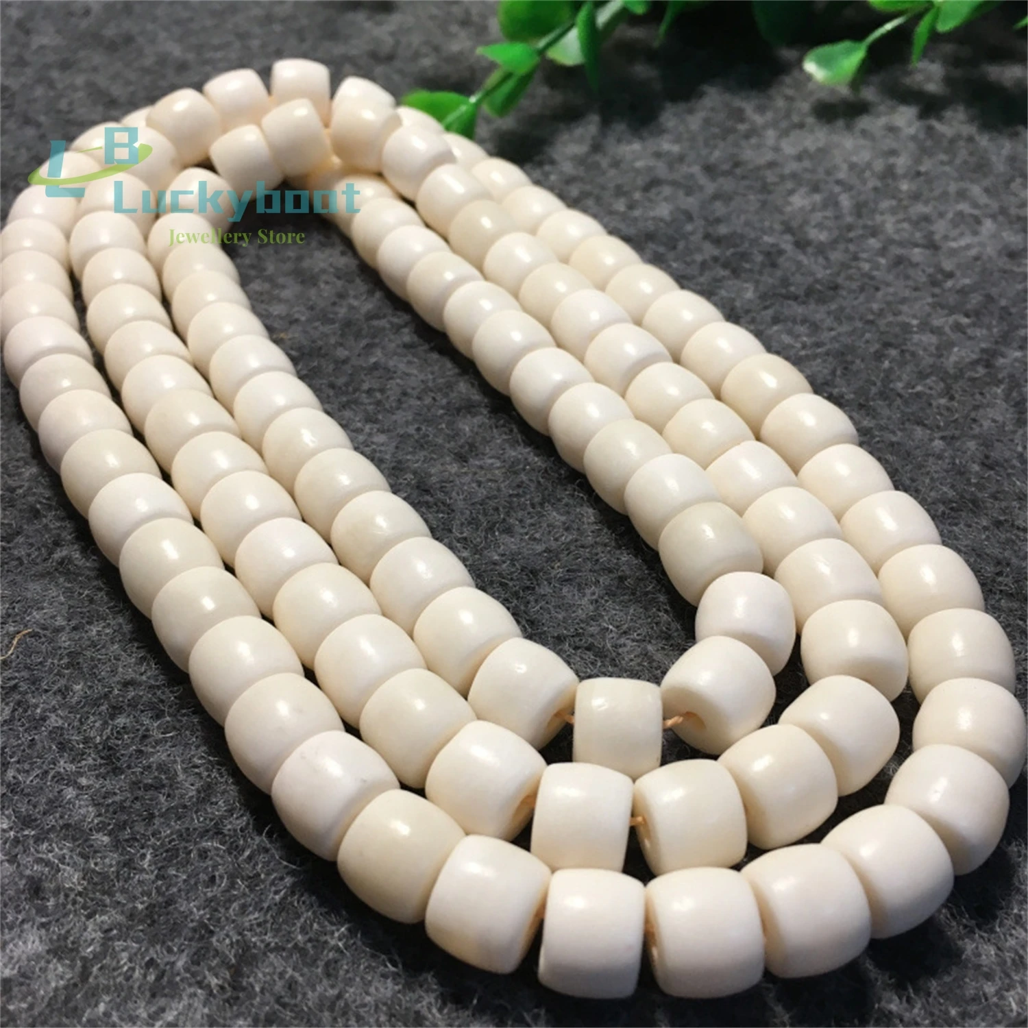 Natural Tibetan Oil Moisturizing Deer Bone 108 Barrel Beads Bracelet Jewelry Beads White Camel Bone Vintage Men\'s and Women\'s St