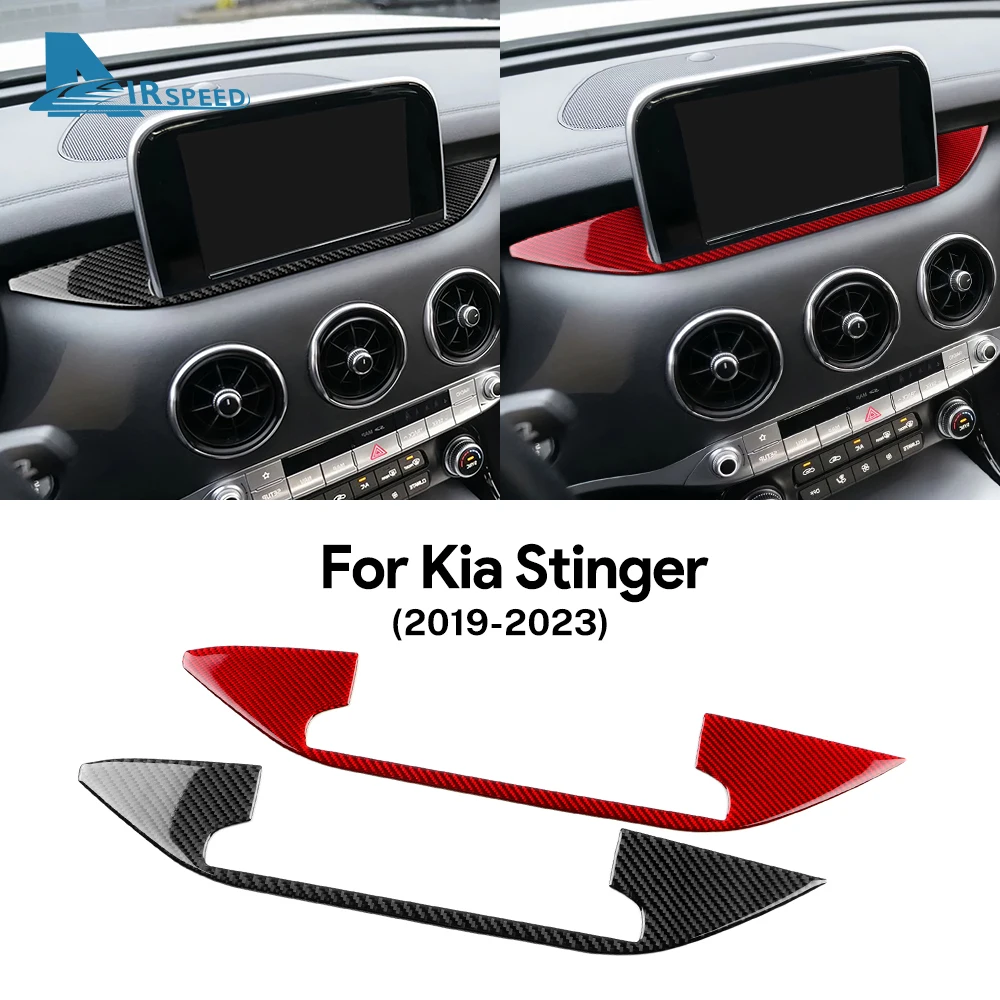 

Real Soft Carbon Fiber Sticker For Kia Stinger 2019 2020 2021 2022 2023 LHD RHD Car Central Navigation Screen Trim Accessories
