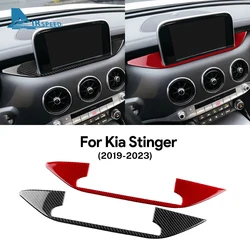 Real Soft Carbon Fiber Sticker For Kia Stinger 2019 2020 2021 2022 2023 LHD RHD Car Central Navigation Screen Trim Accessories