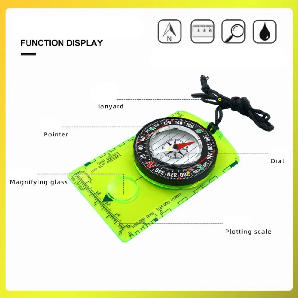 Waterproof Compass Outdoor Gadget Navigation Hiking Compass Camping Orienteering Backpacking Map Reading Compass for Scout Kids