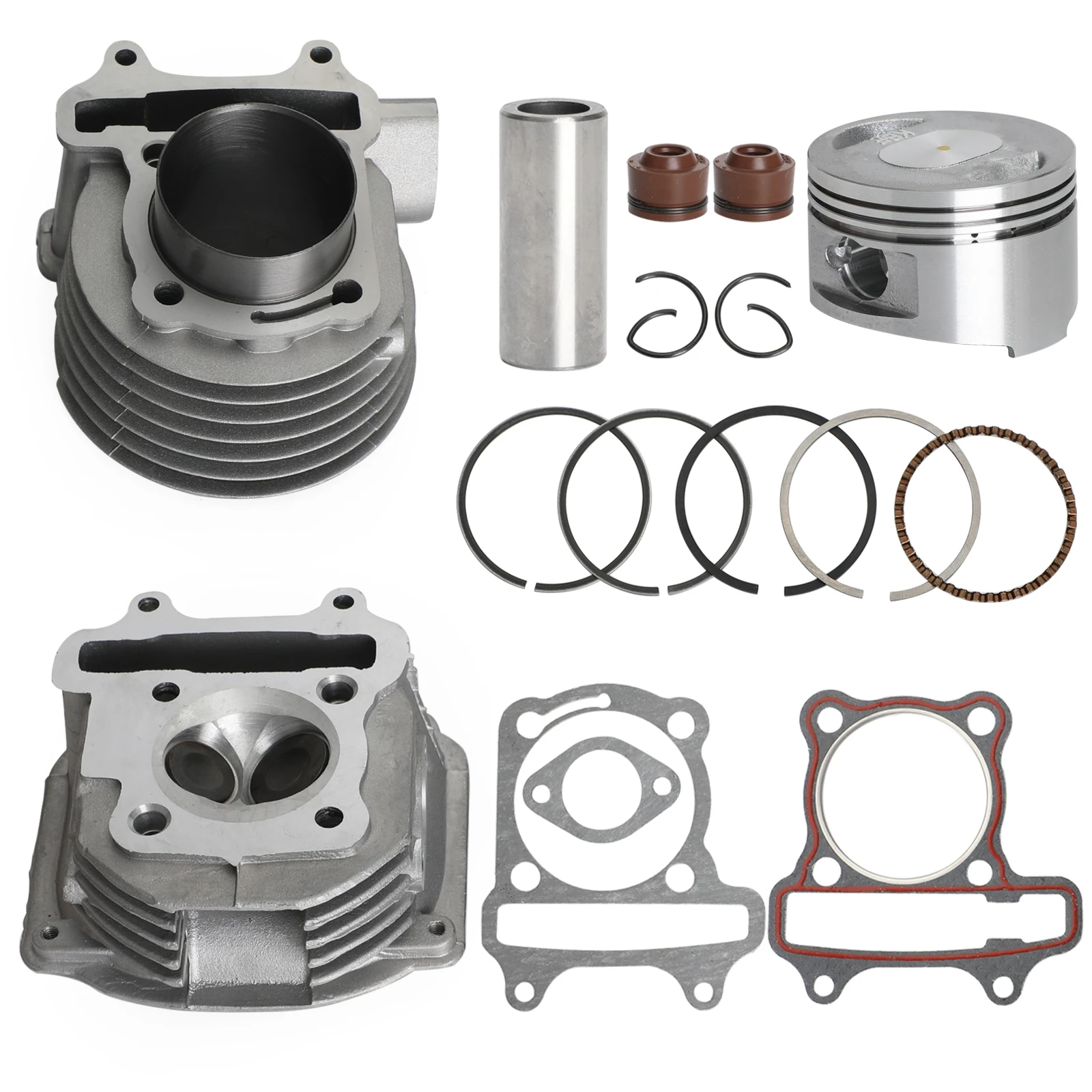 GY6 125cc 150cc 57.40mm Cylinder Head Piston Top End Kit For Chinese 4-stroke Scooter Moped with 152QMI 157QMJ Engines