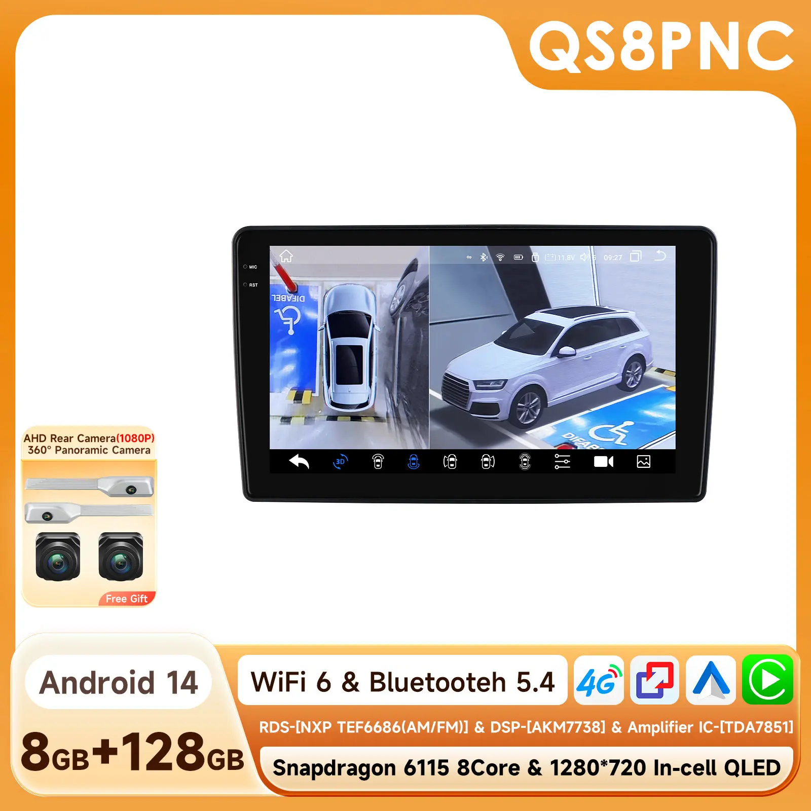 Draadloze CarPlay Android Auto autoradio voor Fiat 500 2016 2017 2018 2019 GPS intelligente systemen stereo multimedia autoradio 4G