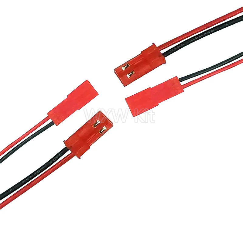 10Pairs 100mm 200mm 2 Pin JST Plug Connector Male+Female Plug Connector Cable Wire for RC Toys Battery LED Lamp