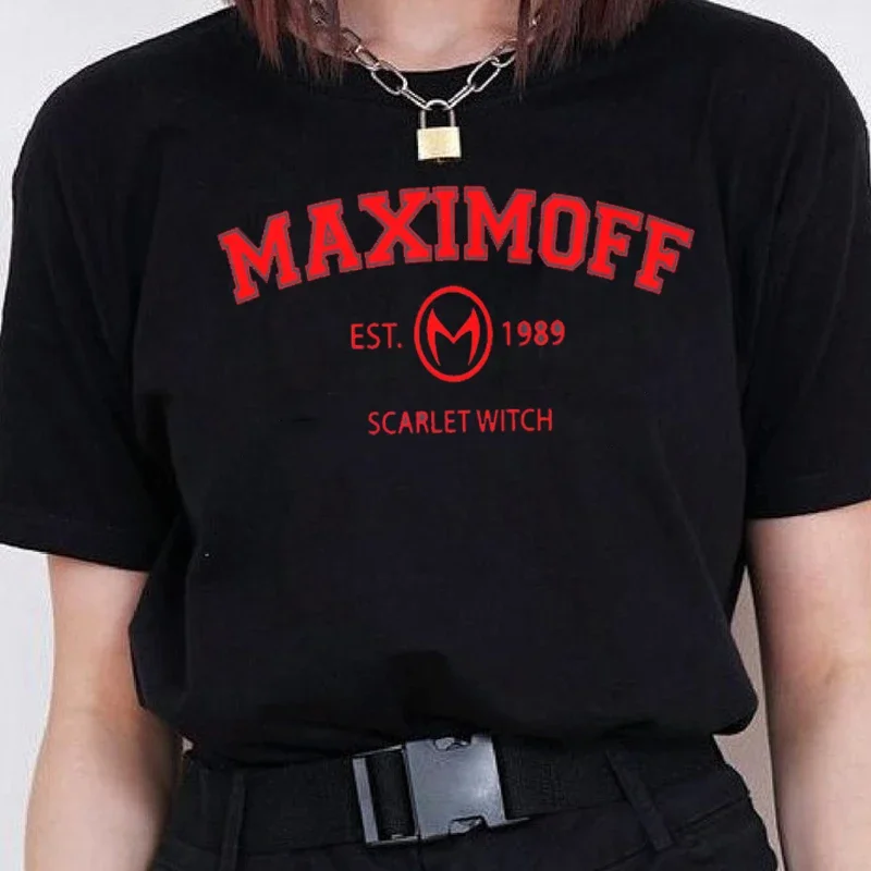 Wanda Maximoff 1989 Vintage Tshirts Women Men Wandavision TV Series Letter Print Woman T-shirt Top Cotton Short Sleeve T-shirts