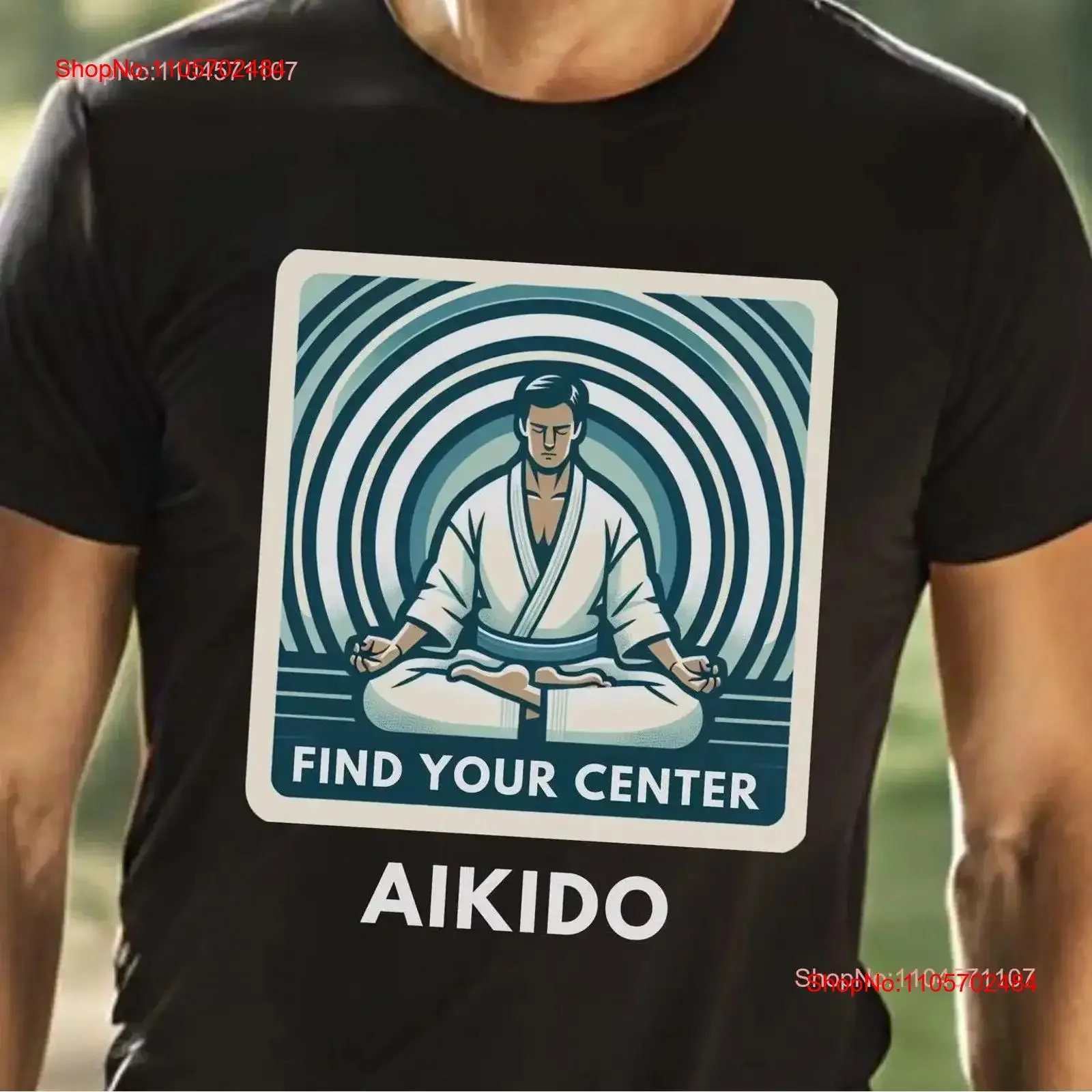 Aikido T Shirt Find your Centre Meditative Stance Martial Arts Cotton Workout Top AI Generated Design vintage Washed Stylish