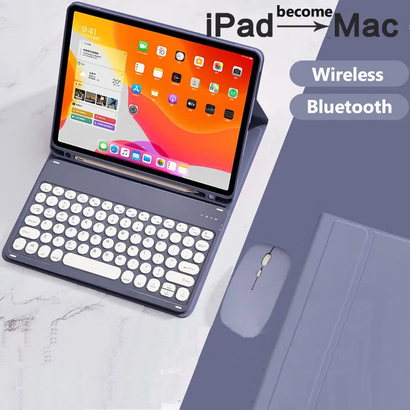 Keyboard Case for IPad Air 11 2024 Pro 11 Mini 7 6 Air3 2 1 9.7 5th 6th Air 5 4 10.2 9th 8th 7th 10th 10.9 Case with Pencil Slot