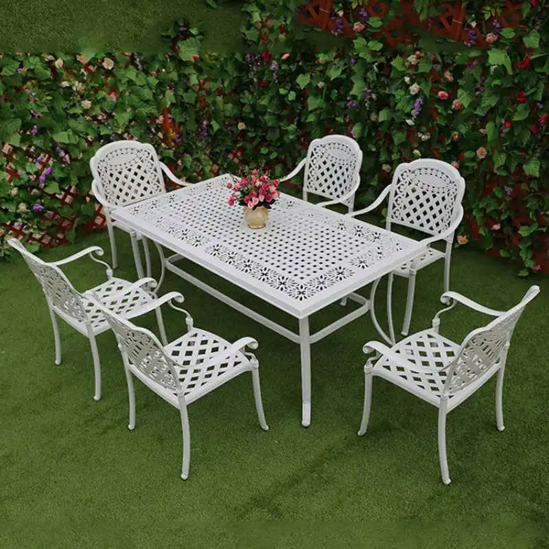 Leisure courtyard balcony creative cast aluminum tables and chairs, white multi-style exquisite leisure chairs