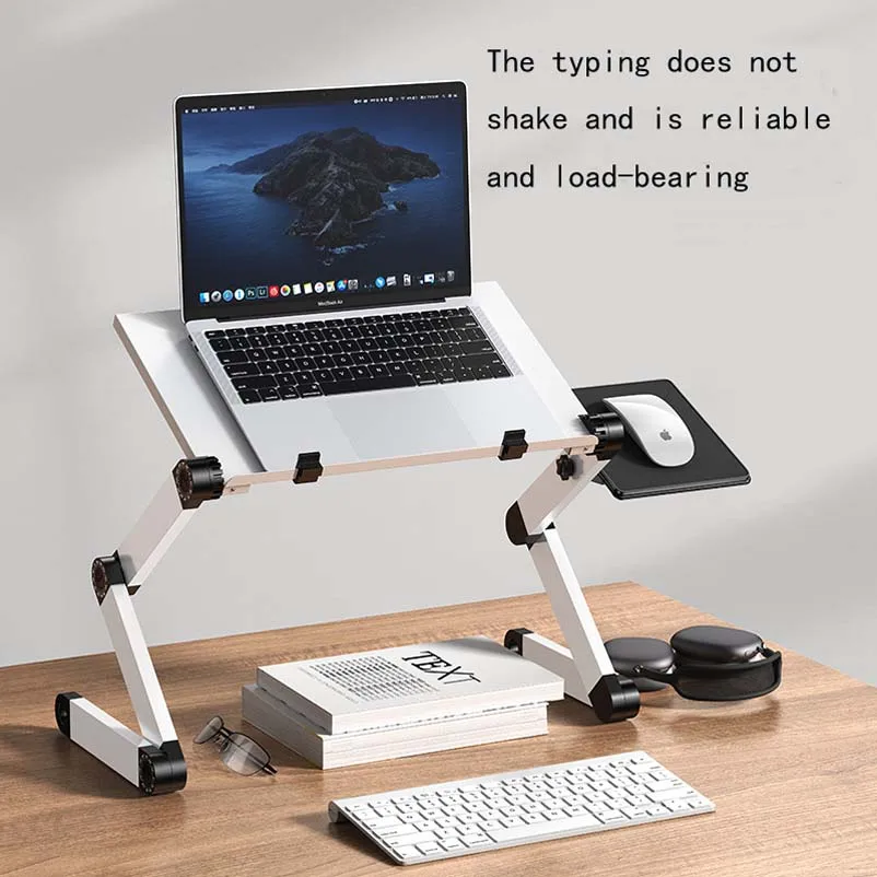 Adjustable Folding Laptop Table Stand, Ergonomic Design Stand, Notebook Desk Tablet with Mouse Pad