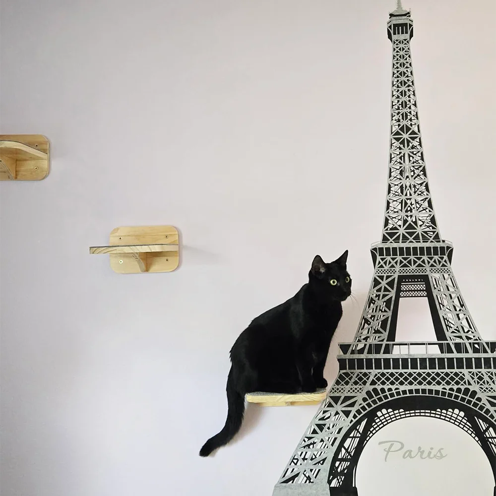 Cat Wall-Mounted Stairs Two-Piece Set Cat Strong Furniture with Felt Cat Stairs Suitable for Cats to Play and Climb