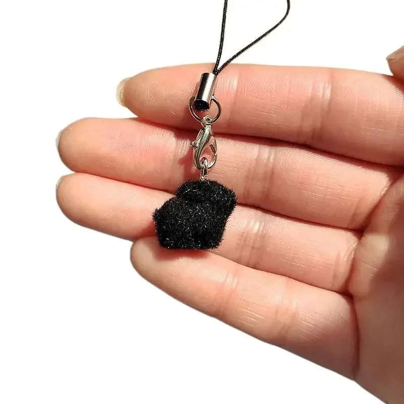 Resin Flocking Cute Mini Pig Keychains For Friend Gift Fluffy Lovely Boar Animal Pet Pendant Bag Earphone Case Phone Lanyard