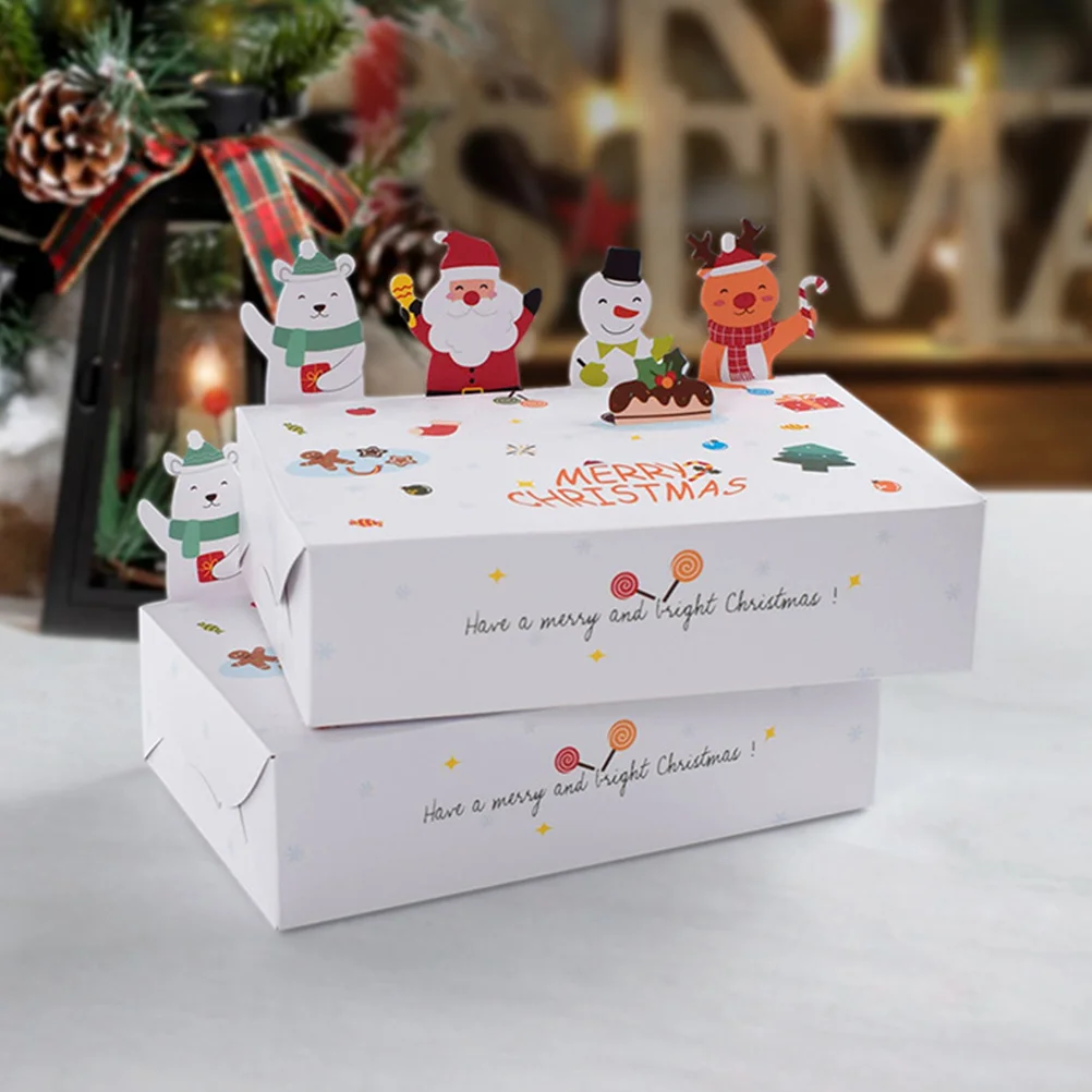 10 Pcs Small Candy Boxes Christmas Cookie Containers Xmas Party Favor Gifts Baskets Fold Bride