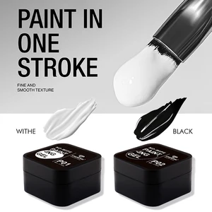 Chunshu 5ml Black White Nail Painte Gel Semi-Solid UV LED 4 in 1ネイルアート描画ジェルプロフェッショナルスタンピングジェル長持ち 10ベストセールススタンピングジェル-3