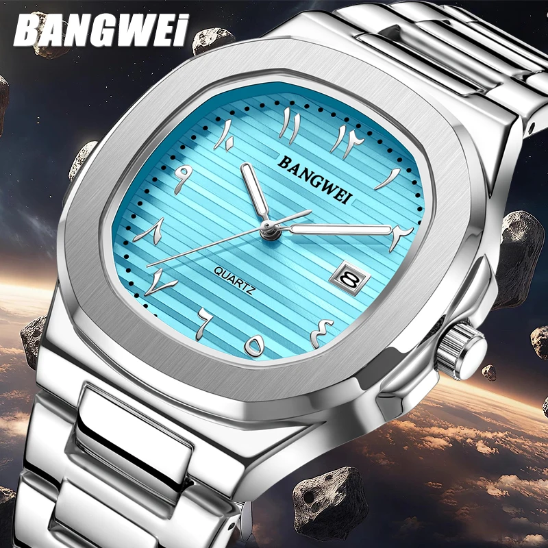 

Новые роскошные мужские часы BANGWEI 2026: модные деловые кварцевые наручные часы LIGE, водонепроницаемые, светящиеся, с датой, подарок для мужчин.