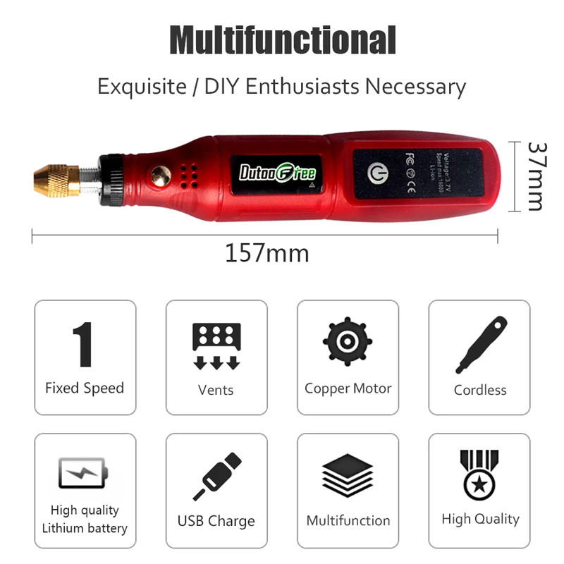 USB Cordless Rotary Tool Kit Woodworking Engraving Pen Grinding Polishing DIY For Jewelry Metal Glass Mini Wireless Drill