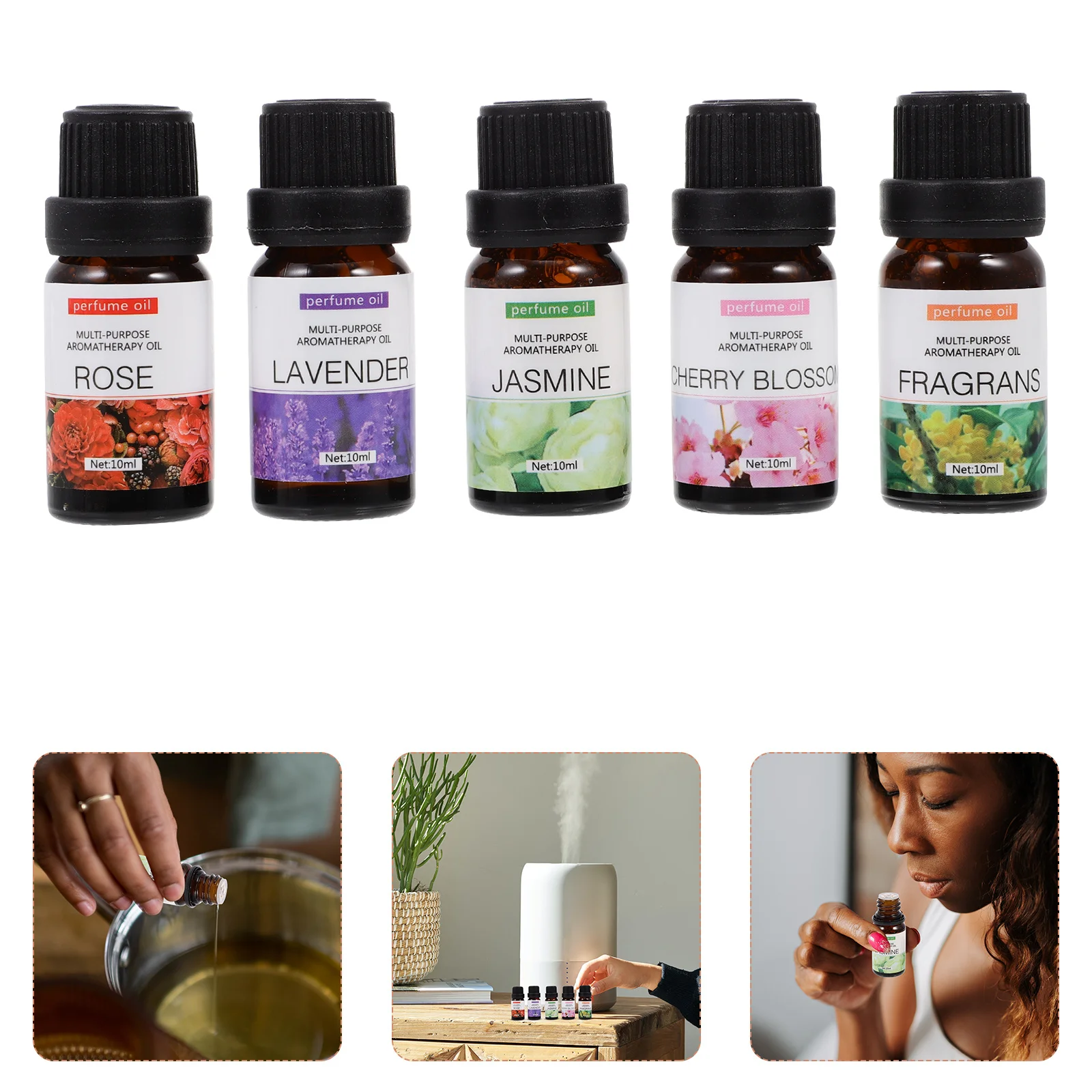 

5Pcs Therapeutic Essential Oils Aromatherapy Oil Set for Diffusers Humidifiers Massage Relax Sleep Fresh Air Essential Oil