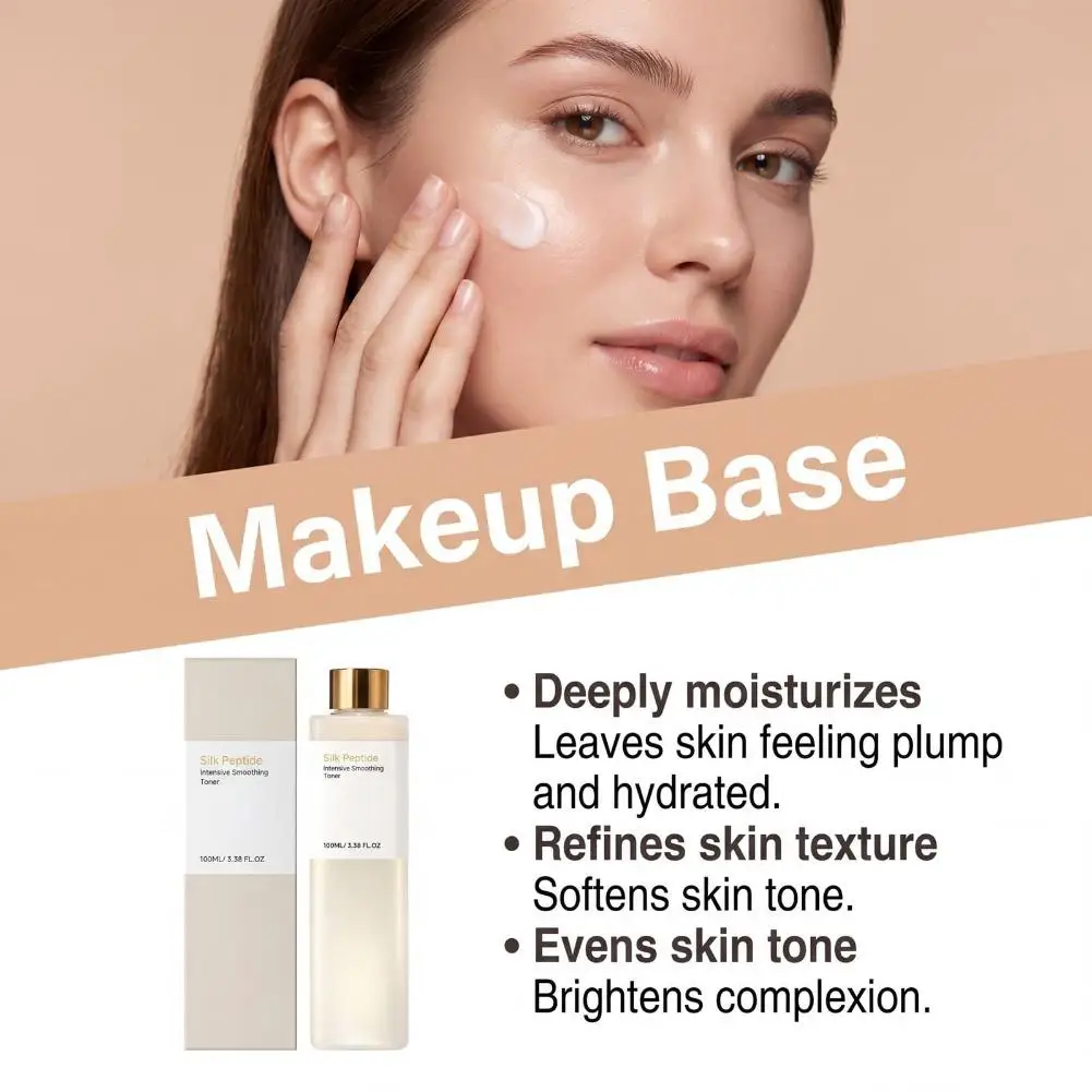Silk Peptide Intensive Quick Absorb Toner 100ml Moisturizing Hydrating Smoothing Skin Refreshing Facial Lotion Skin Care Primer