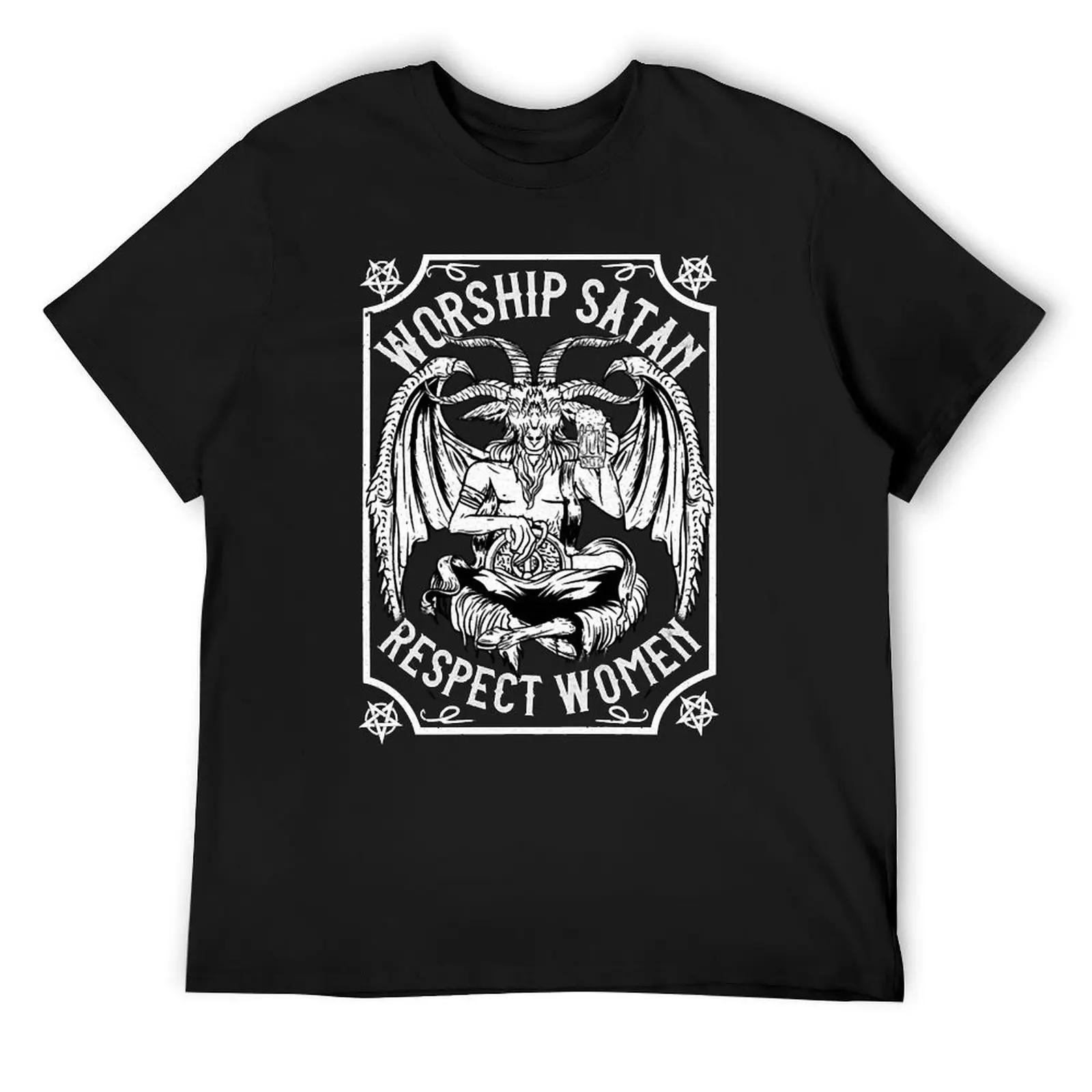 

Worship Satan Respect Women - Satanic Devil T-Shirt Louboutins sublime Men's cotton t-shirt
