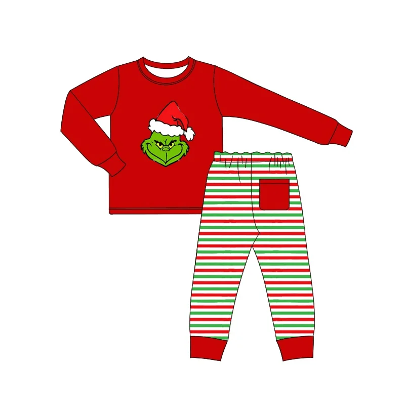 

Boutique baby Christmas clothes red long-sleeved suit new holiday milk silk wholesale