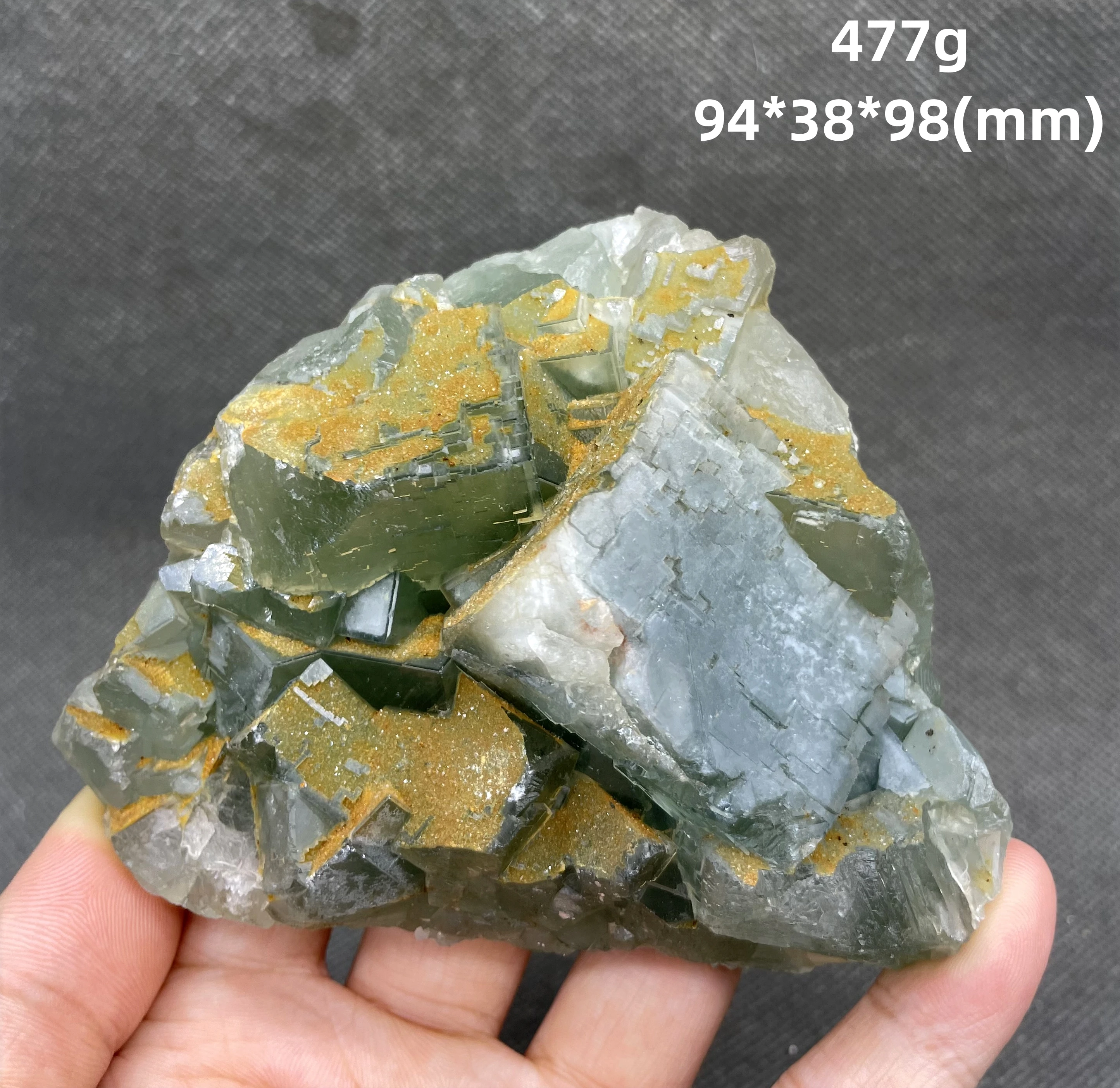 

BEST! 477g Natural Beijing green fluorite mineral specimen Stones and crystals Healing crystal