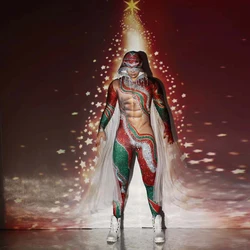 Men/Women Christmas Party Dress Up Jumpsuit Stage Performance Outfit Club Carnival Fancy Jumpsuit Christmas Eve Nightclub Prom