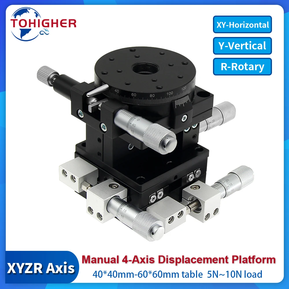 

XYZR Axis Manual Mini Displacement Platform High Precision 40/60mm Micrometer Linear Stage XY/Z/R Axis for Machine Workshop