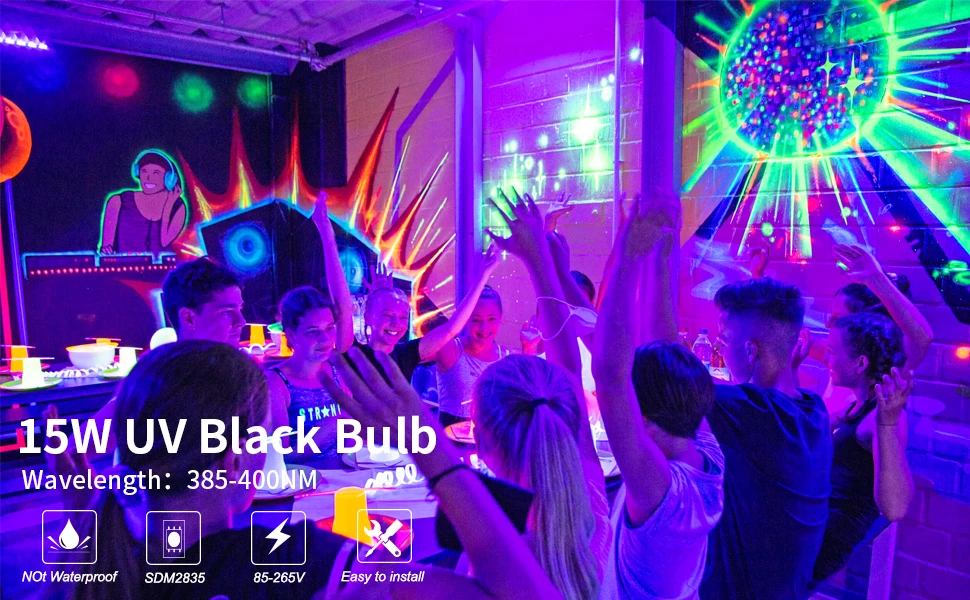 15W BR30 LED UV Black Light Bulb E26 E27 395nm