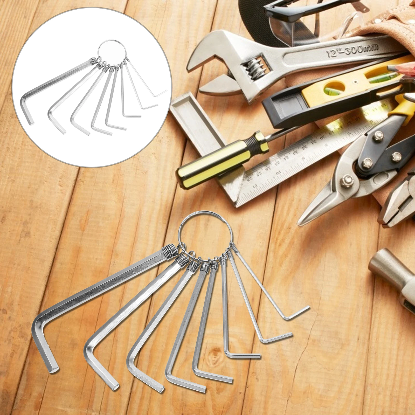 

8 pcs Mini Hexagon Allen Key Set Wrench Screwdriver Tool Kit High Strength Wear Resistant Oxide Finish Garage Workshop