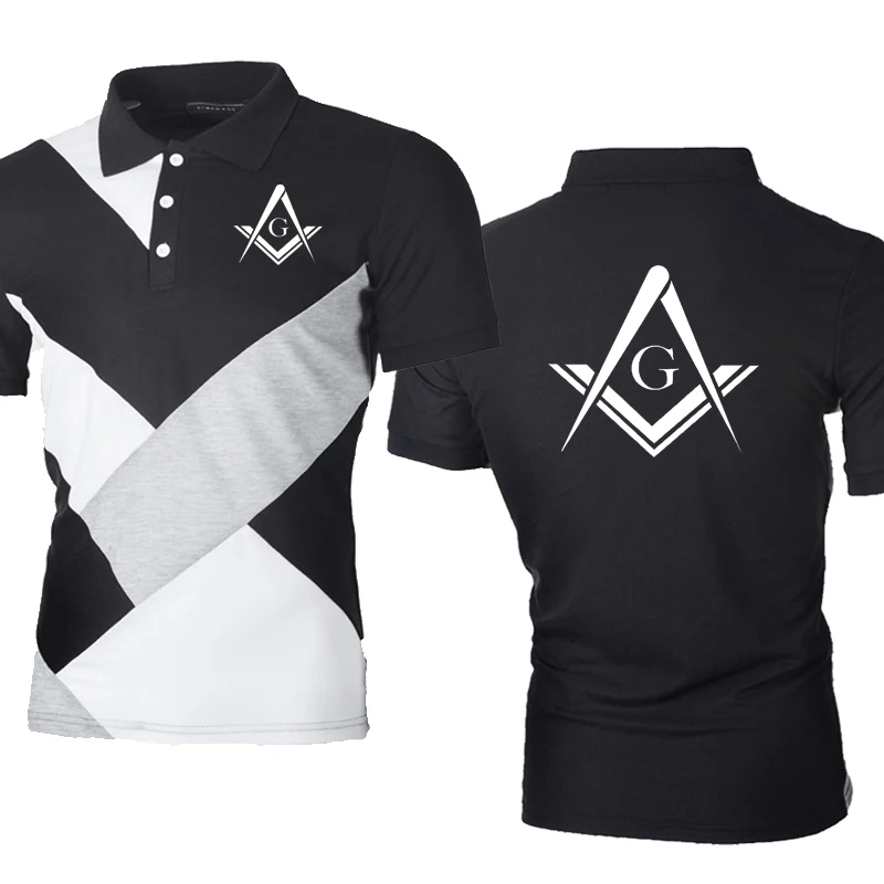 

Men's Summer Polo Shirts Mason Freemasonry Print Sports Casual Men's Short Sleeve Harajuku Business Man T-shirt Tops Clothing