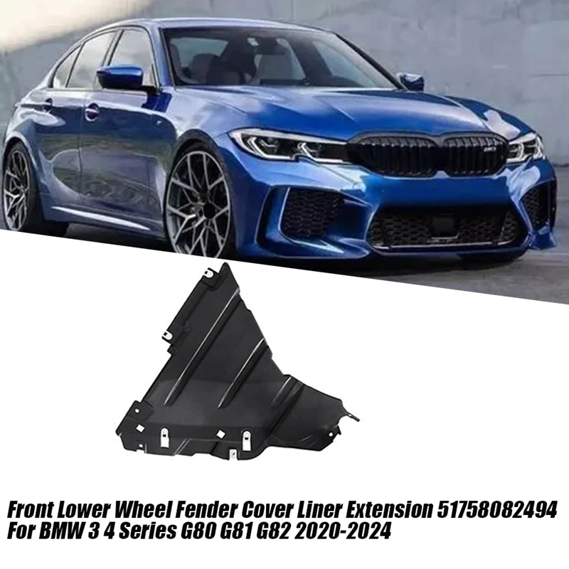 Lower Wheel Fender Cover Plate For BMW 3 4 Series G80 G81 G82 2020-2024 Front Fender Liner Extension