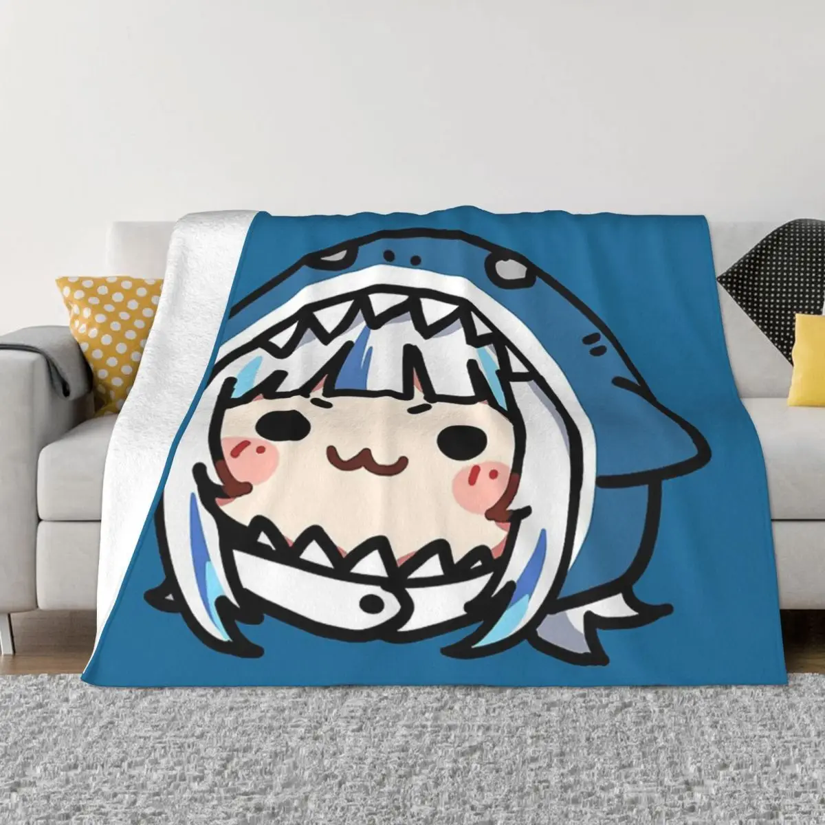 Huge Sharkie Gawr Gura Home Bed Blanket Winter Blankets Home And Decoration Throw Blanket