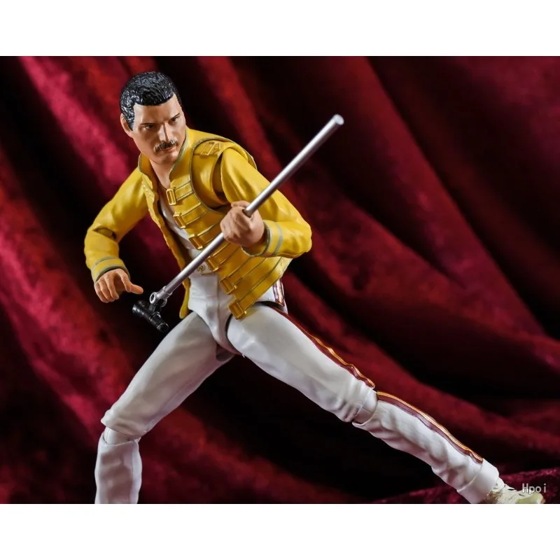 Bandai original s.h. figuarts série freddie mercury' ao vivo no estádio wembley 'anime figura de ação modelo brinquedos presentes para meninos