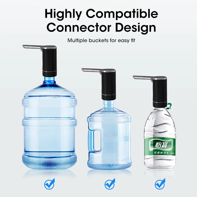 Portable USB Rechargeable Outdoor Electric Water Pump One Key Switch Auto Water Dispenser for Camping Water Tank