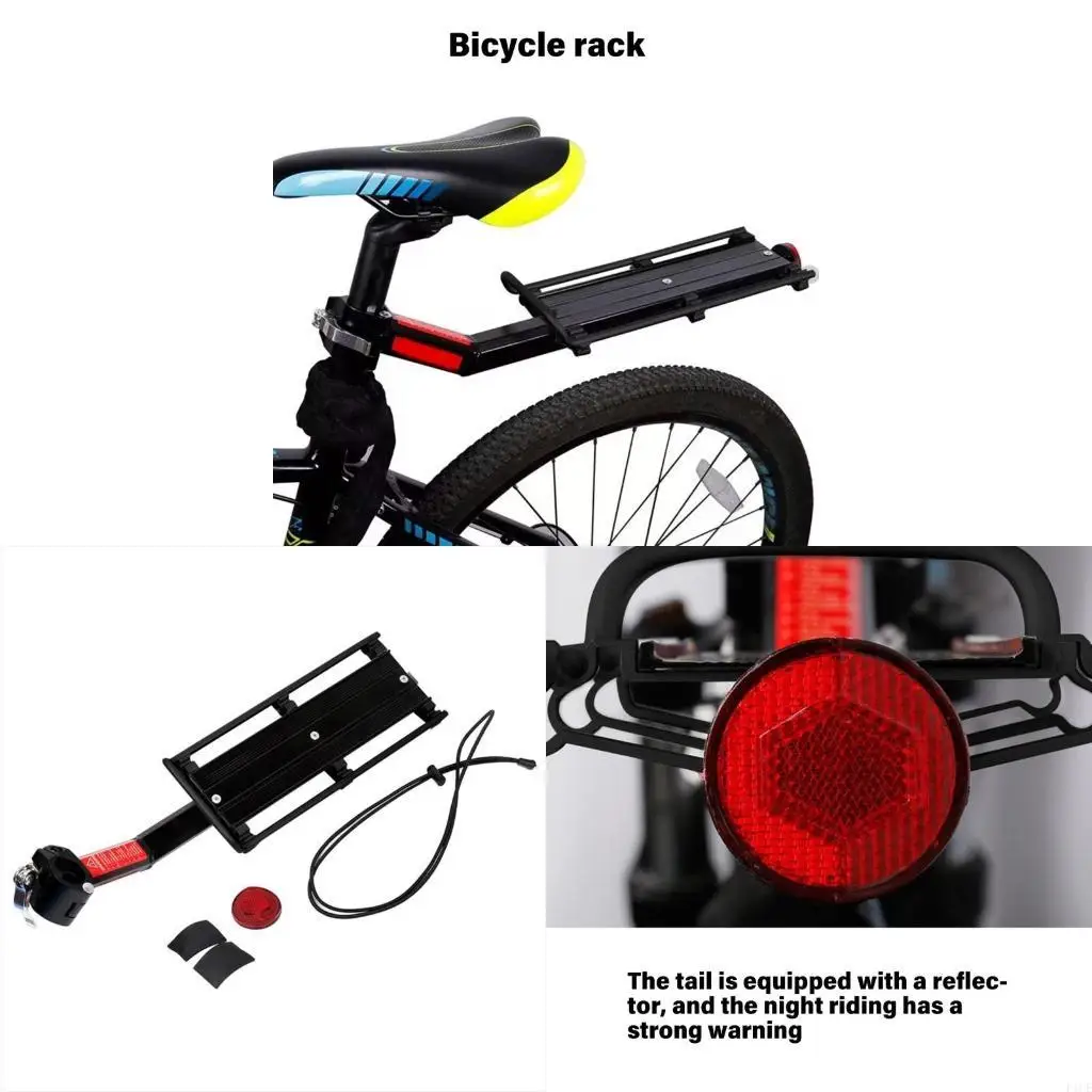 

Carriers Rack with Reflector Cycling Aluminium Cargo Rack Rear Bicycles Rack