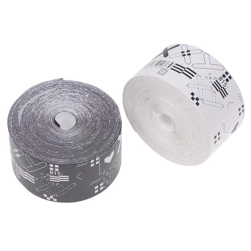 1Roll 500Cm Zwart Wit Print Tennisracket Paddle Hoofdbescherming Tape Pu Stickers Voor Strand Pickleball Racket Sport onderdelen