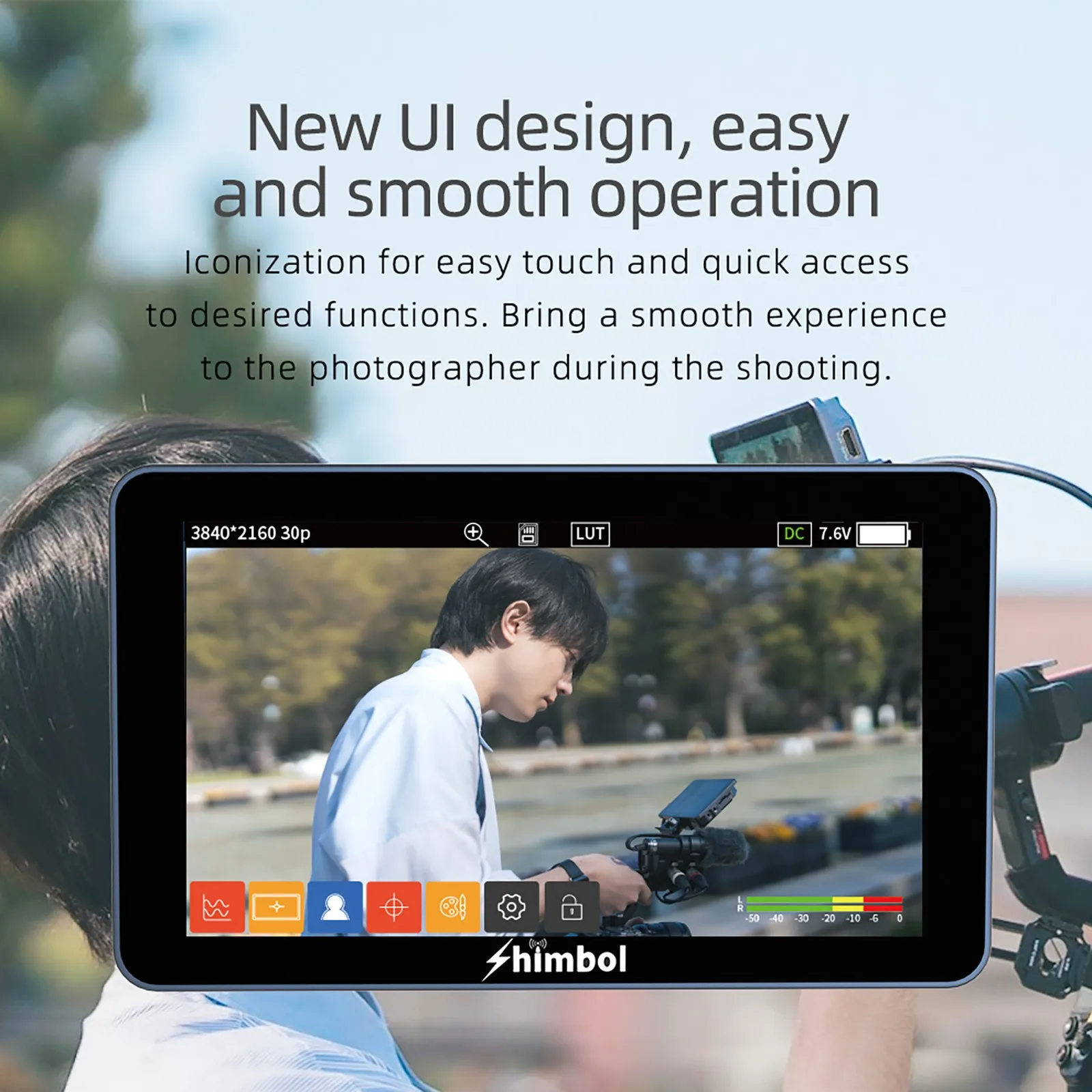 شاشة SHIMBOL M5 الاحترافية مقاس 5.5 بوصة تعمل باللمس بتقنية 3D LUT وشاشة 4K بدقة 1200 نيت وHDMI للتصوير المباشر بكاميرا DSLR