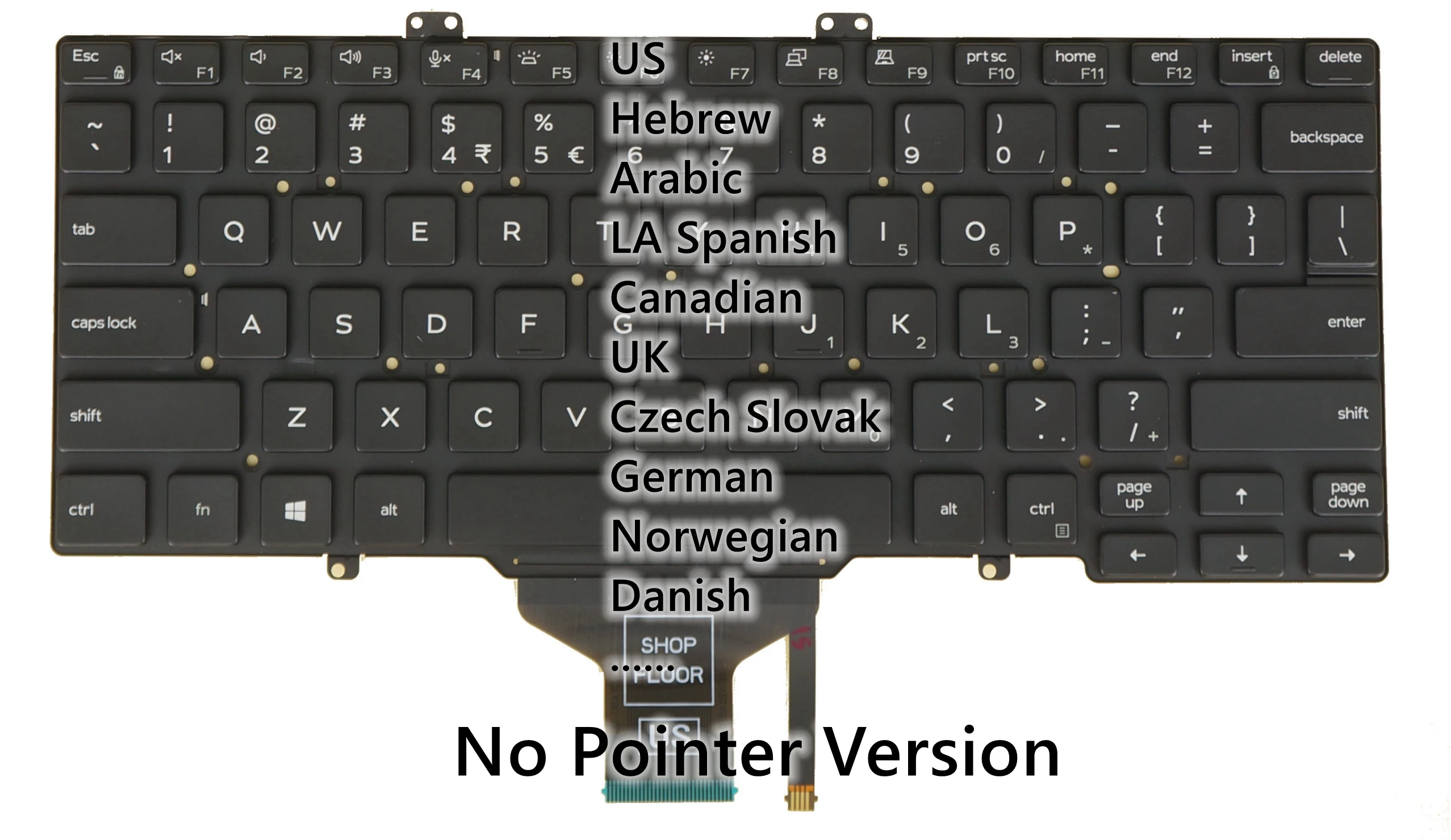 Keyboard for DELL 0V2RM9 0X99GR 0V5H1J 0V0WHP 0VWKCT 0RN86F 0PKM5D 0T1RHW 09C07N 0Y1F5W NSK-EWABC SN7282BL PK132EE1B00, 0GJXGM