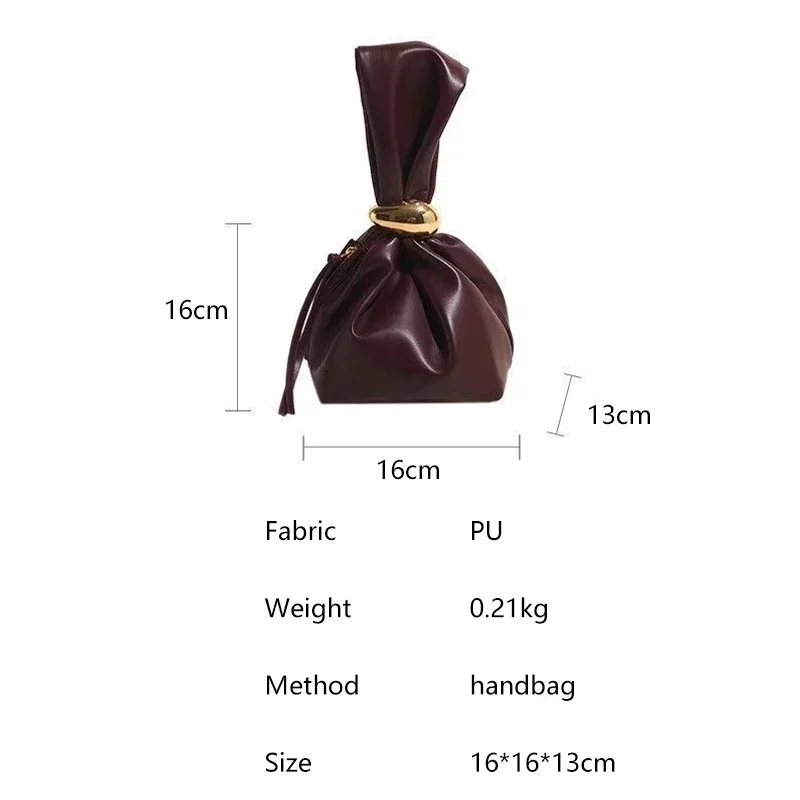 شخصية لينة حقيبة صغيرة جلدية الفاخرة مصمم المرأة مطوي دلو صغير الحقيبة مزاجه الجانب سستة حقائب السهرة الطرف #6