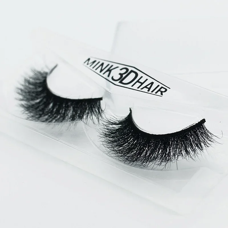 1 Pairs 3D Nertsen Haar Valse Wimpers Pluizige Volledige Strip Dikker Valse Wimpers Natuurlijke Look Make-Up Nertsen Wimpers