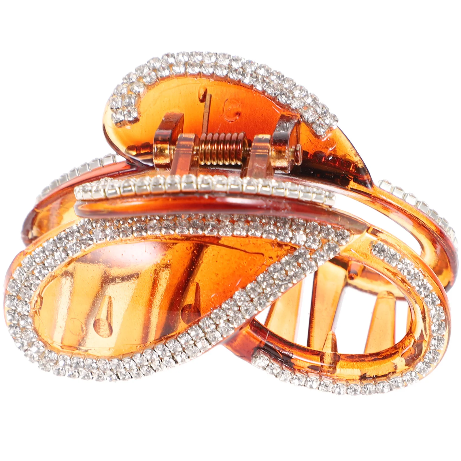 Clip per mascella con artiglio di strass per donna Marrone Elegante impugnatura per capelli Copricapo creativo Accessori per capelli durevoli Strumento per lo styling