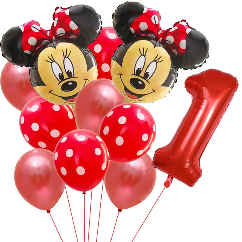 Disney-Balões de Mickey e Minnie Mouse para Crianças, Baby Shower, Decorações de Festa de Aniversário, Brinquedos Clássicos, Air Gift, 11 peças