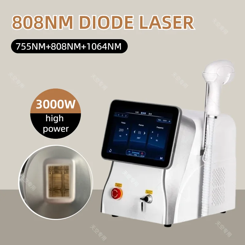 

808nm Diode Laser Hair Remover Machine 755 1064 3000w Professional Beauty Salon Whole Body Permanent Painless Remove Hair