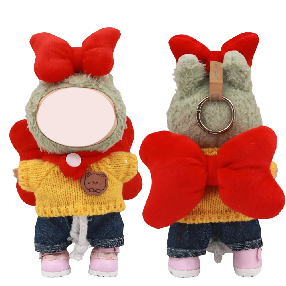 For Labubu Doll Bow Wings Headband Pop Cute Back Decoration Pretty Daily Dress For 17CM Plush Doll Accessories,Girl Toy DIY Gift