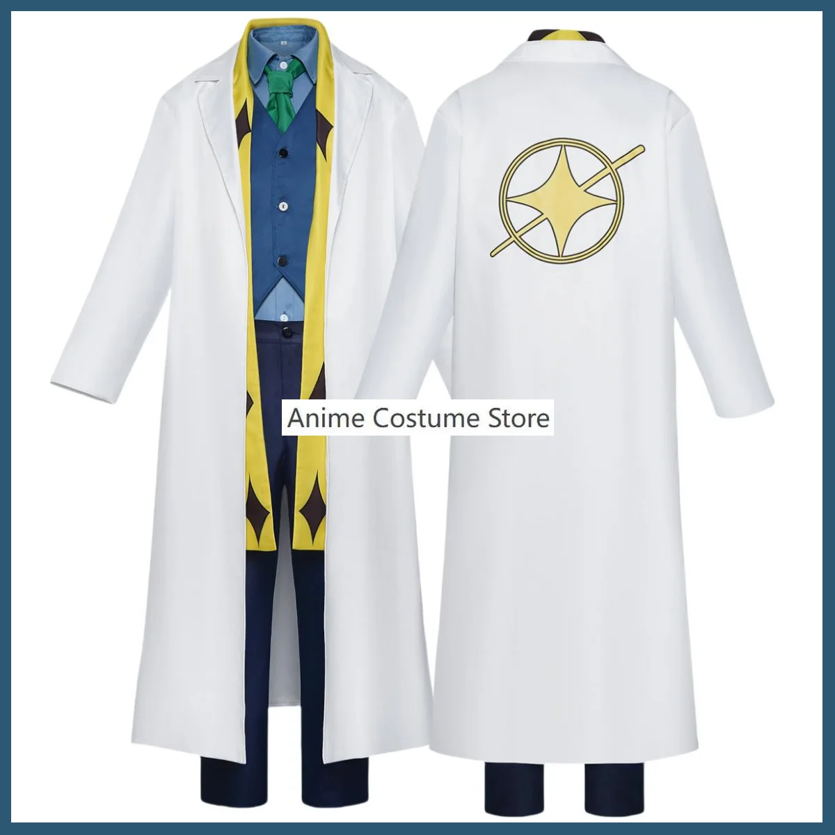 Anime mágico e musculoso fantasia para homens, Leo Granz Cosplay, casaco de capitão branco, uniforme longo, camisa, terno de Halloween, homem, carnaval